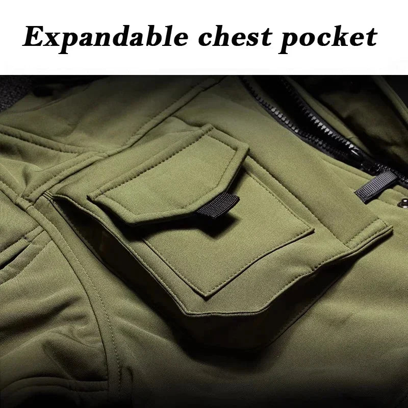 Chaqueta Táctica Shark para Hombre — Polar, Impermeable, Cortavientos
