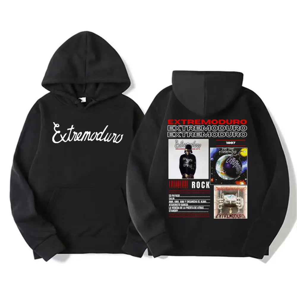 Buzo con Capucha Estampado Rock Punk - Estilo Urbano Oversized