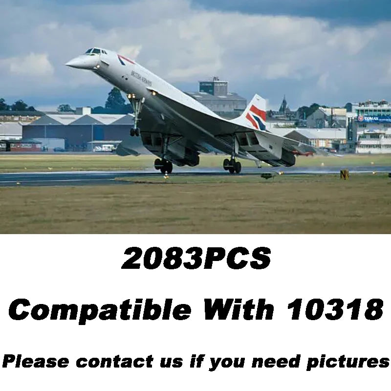 NUEVO Juego de Construcción de 2083 Piezas del Concorde Airbus 10138, Avión Supersónico, Modelo de Avión de Pasajeros Concorde, Bloques de Construcción, Juguetes para Niños, Regalos para Niños