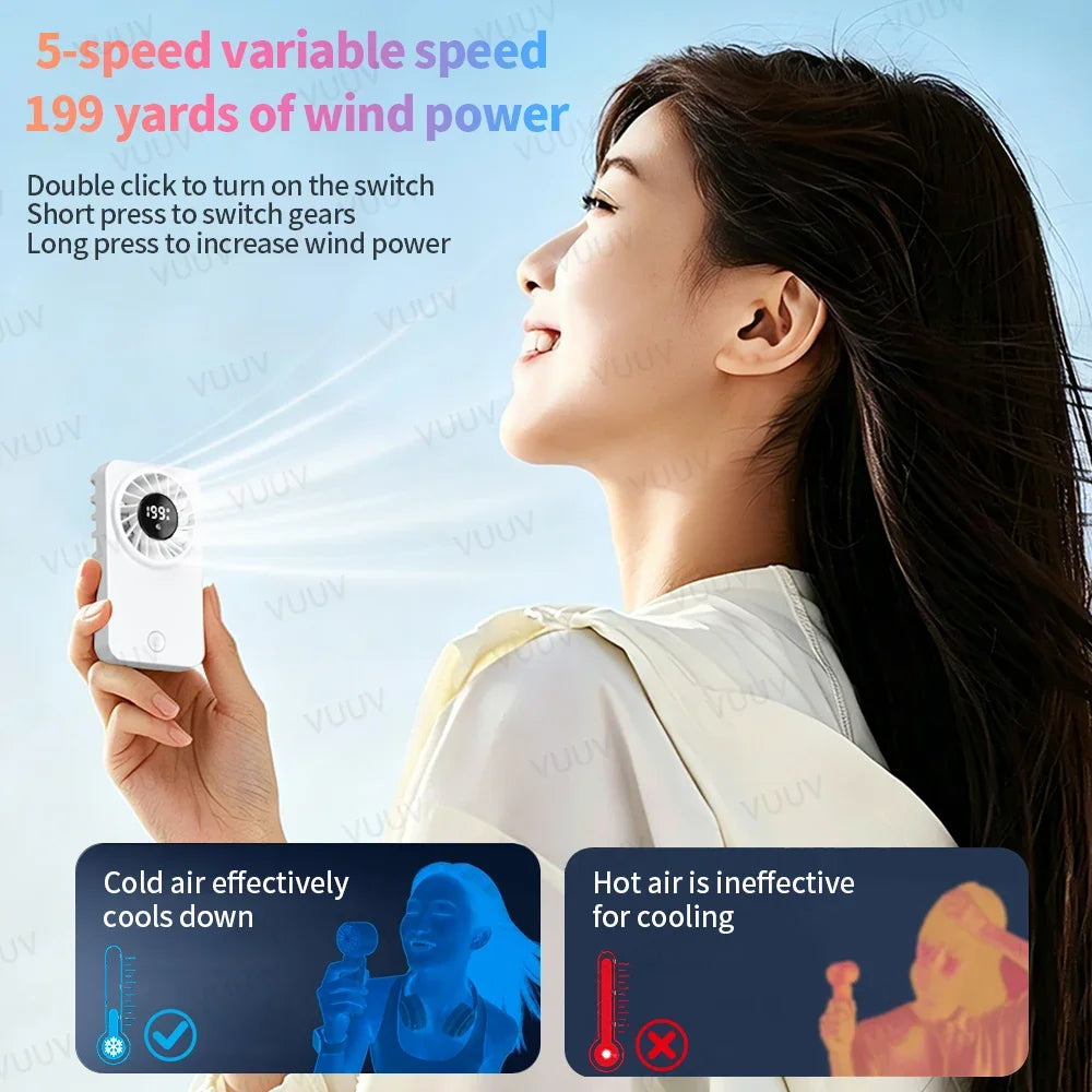 Ventilador de Mano Portátil de Alta Velocidad con Carga USB