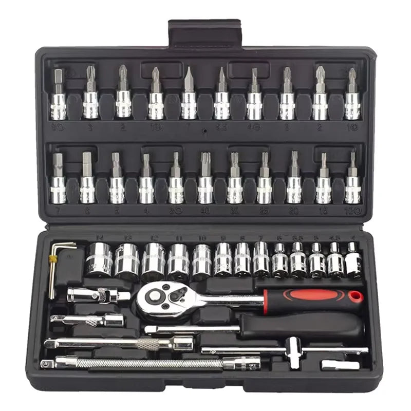 Kit de Herramientas Mecánico 46 Piezas - Llave Trinquete