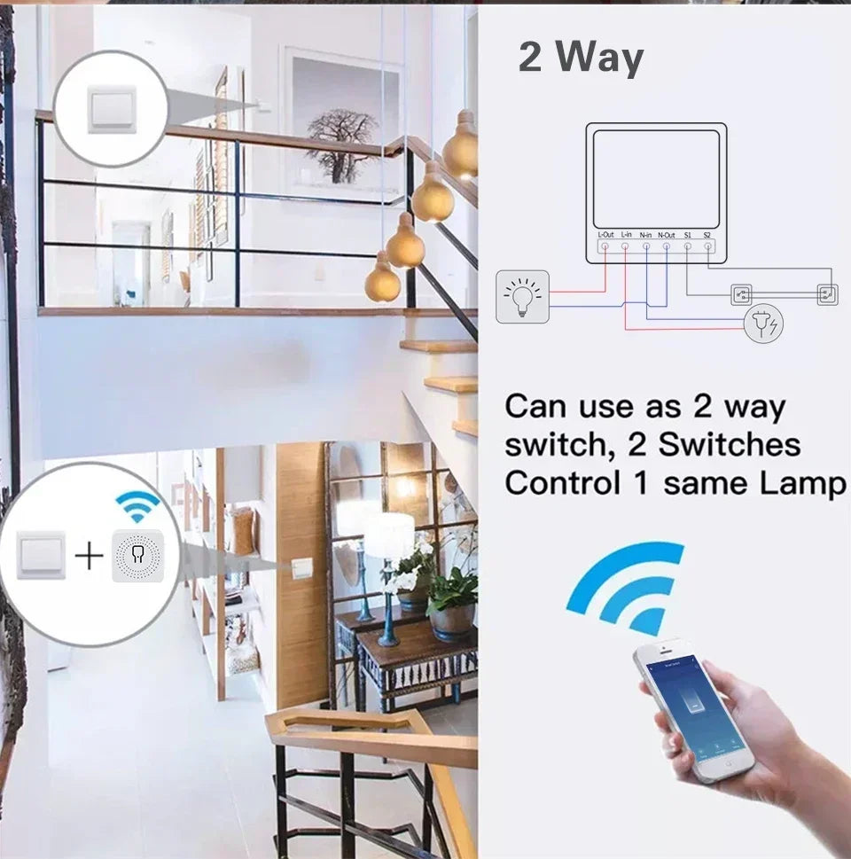 Interruptor WiFi Inteligente Tuya 16A 20A con Receptor