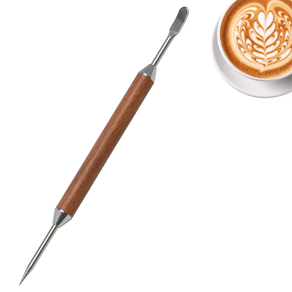 LMETJMA café Latte Art pluma de acero inoxidable especias capuchino aguja de tracción Latte café arte decorativo pluma café especias pluma JT291
