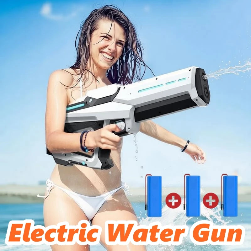 Pistola de Agua Eléctrica para Adultos, Potente Pistola de Agua Automática con Succión, Regalo de Verano, Juego para Playa, Piscina, Jardín, Diversión al Aire Libre