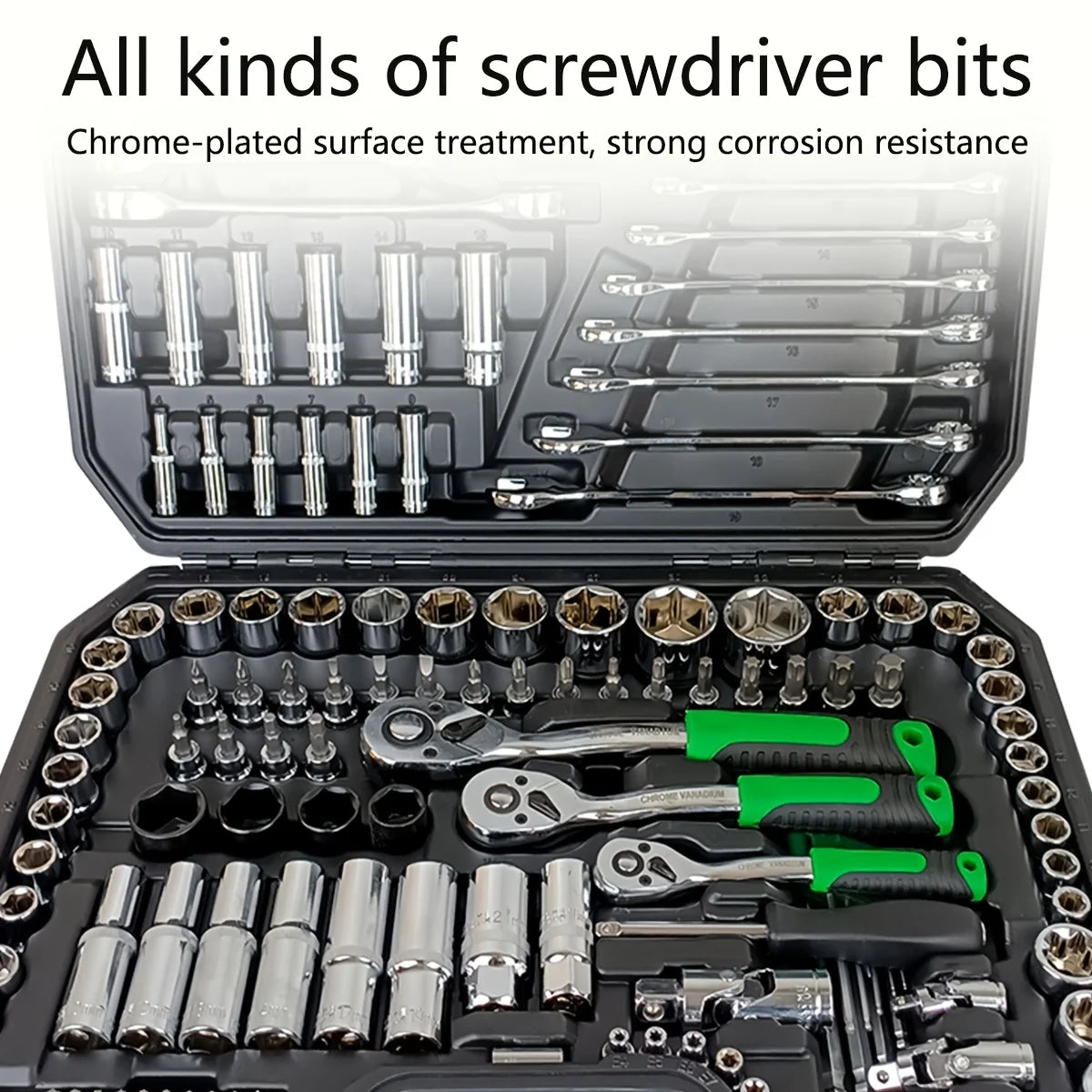 Juego de herramientas de reparación mecánica de automóviles, multifuncional con enchufe, llave y juego de trinquete, reparación de automóviles, kit de herramientas mecánico, 150/46 Uds.