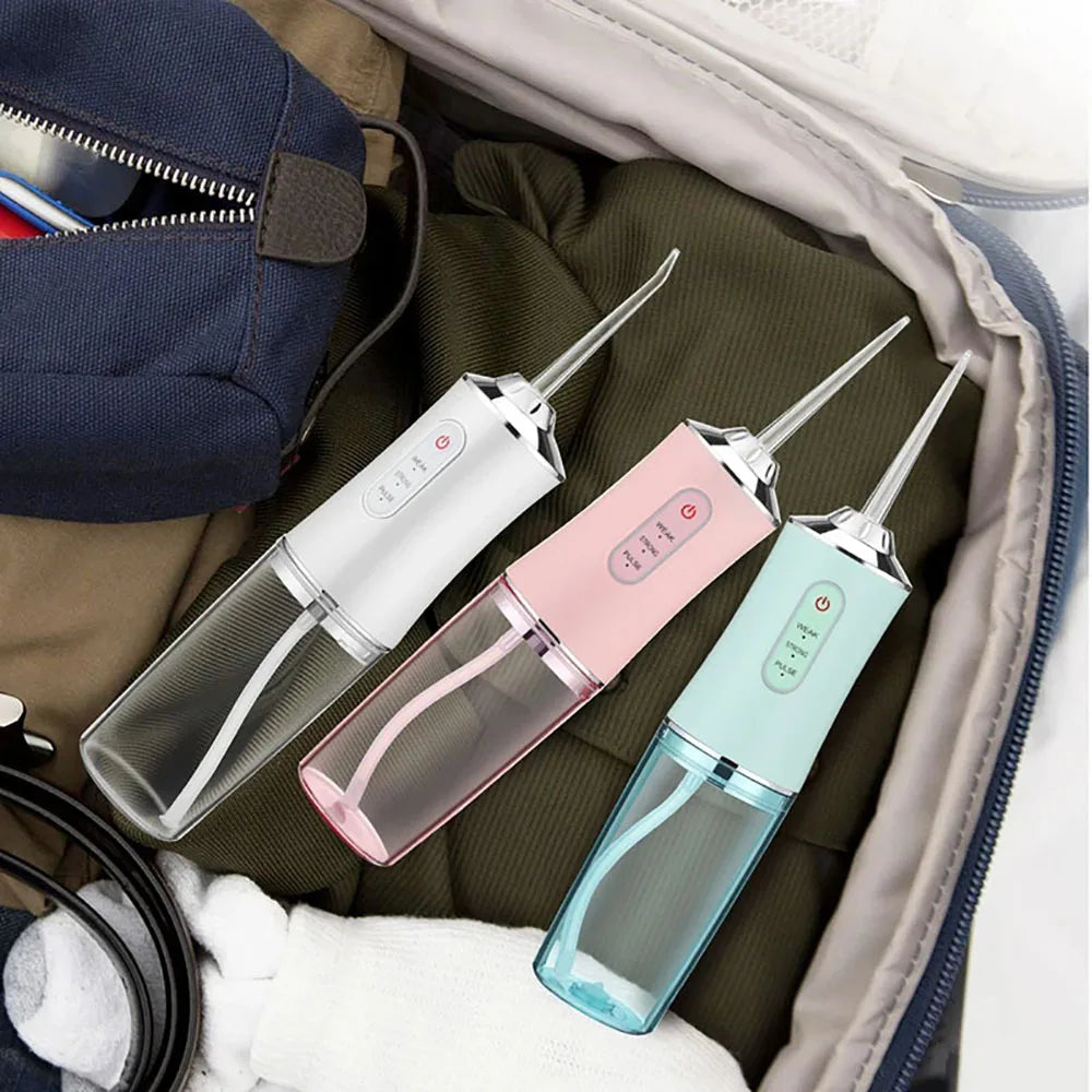 Irrigador de agua Dental inalámbrico portátil, irrigador de dientes bucales resistente al agua recargable de viaje, 4 modos Ipx7