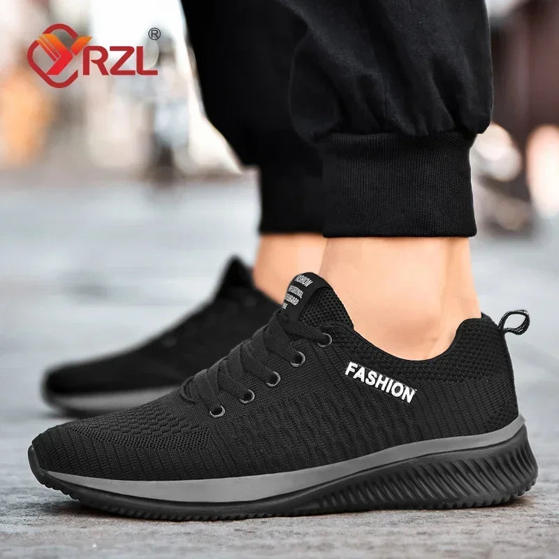 YRZL Zapatillas de deporte para hombre, zapatillas deportivas ligeras, zapatos informales transpirables de malla clásica, zapatos antideslizantes de moda para hombre