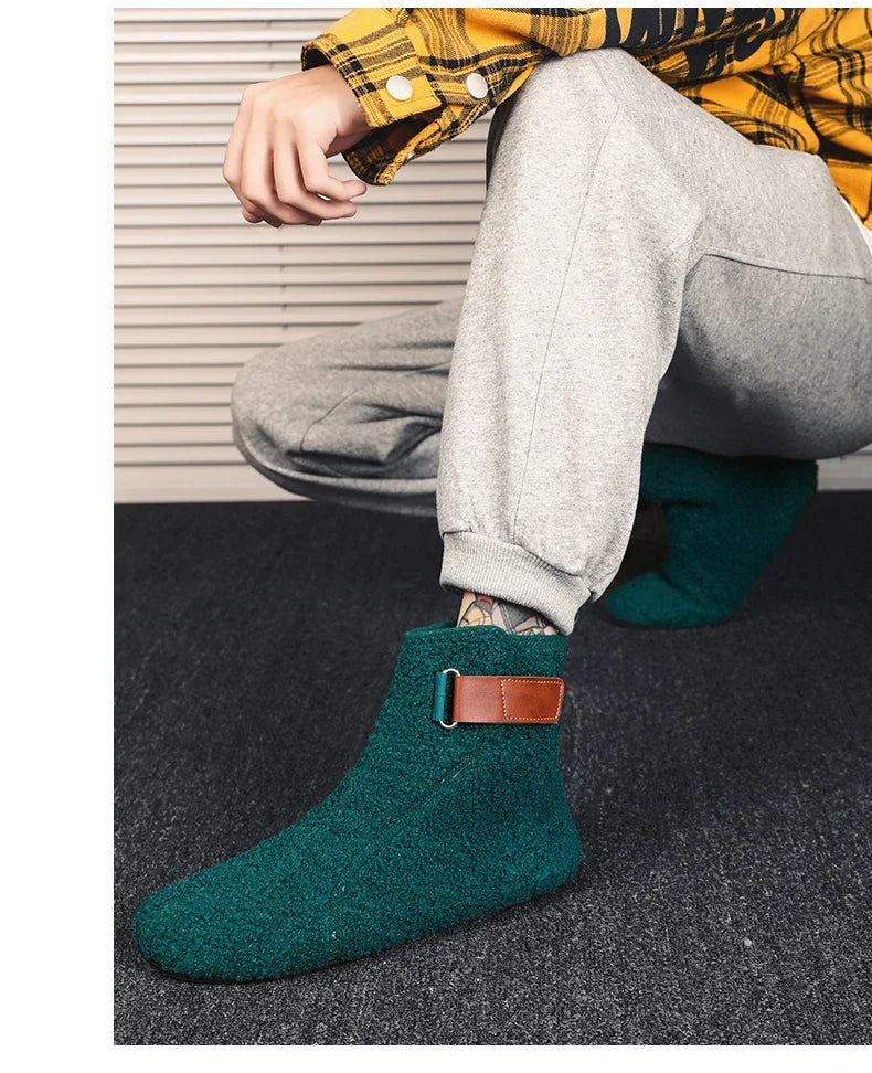 YRZL, zapatos de algodón de invierno, botines para hombre, zapatillas ligeras sin cordones cálidas, mocasines de algodón de felpa para interiores, zapatos cálidos de invierno para hombre