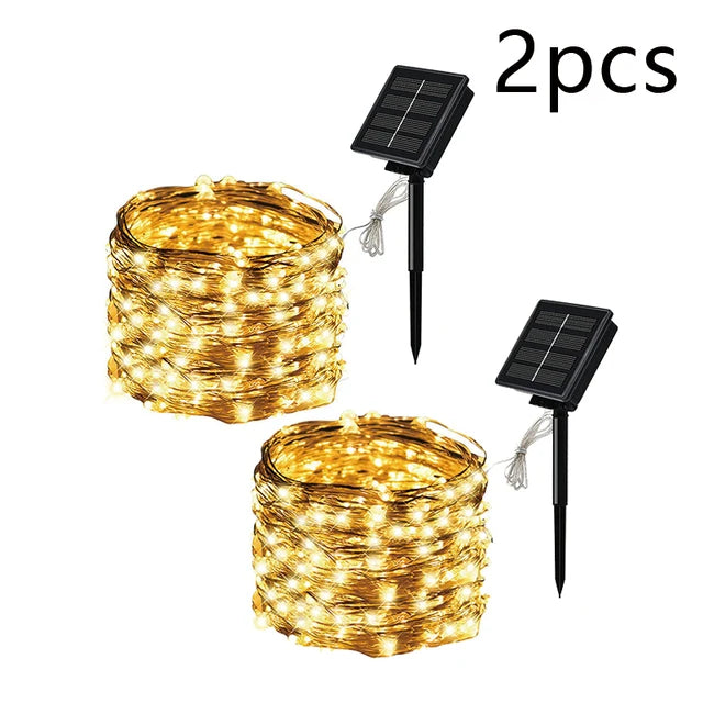 Guirnalda de Luces LED Solares para Jardín 8 Modos Impermeable