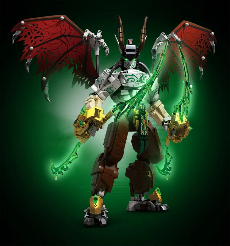 Bloques de Construcción 76112, Robot Mech Warrior, Alas Rojas, Cuchilla Verde, Modelo Dim-Blade, Kit de Bloques de Construcción, Juguete para Adultos y Niños, Regalos