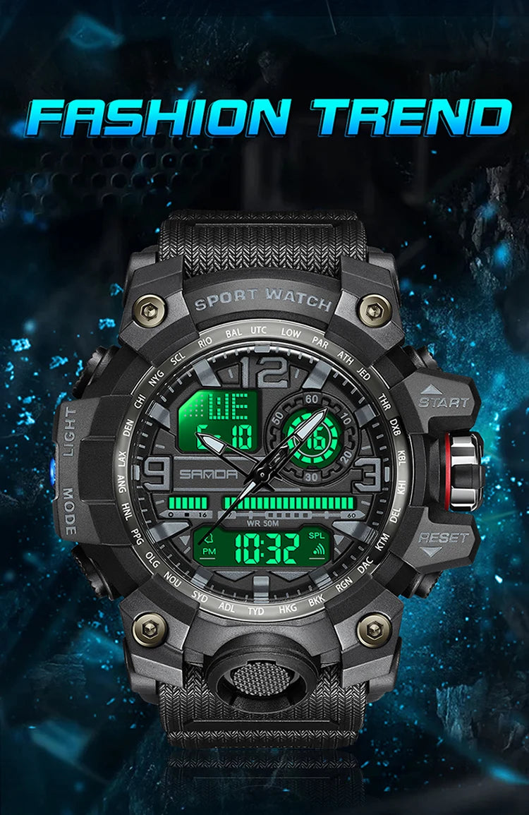 Reloj Digital LED Deportivo SANDA Multifunción para Hombre