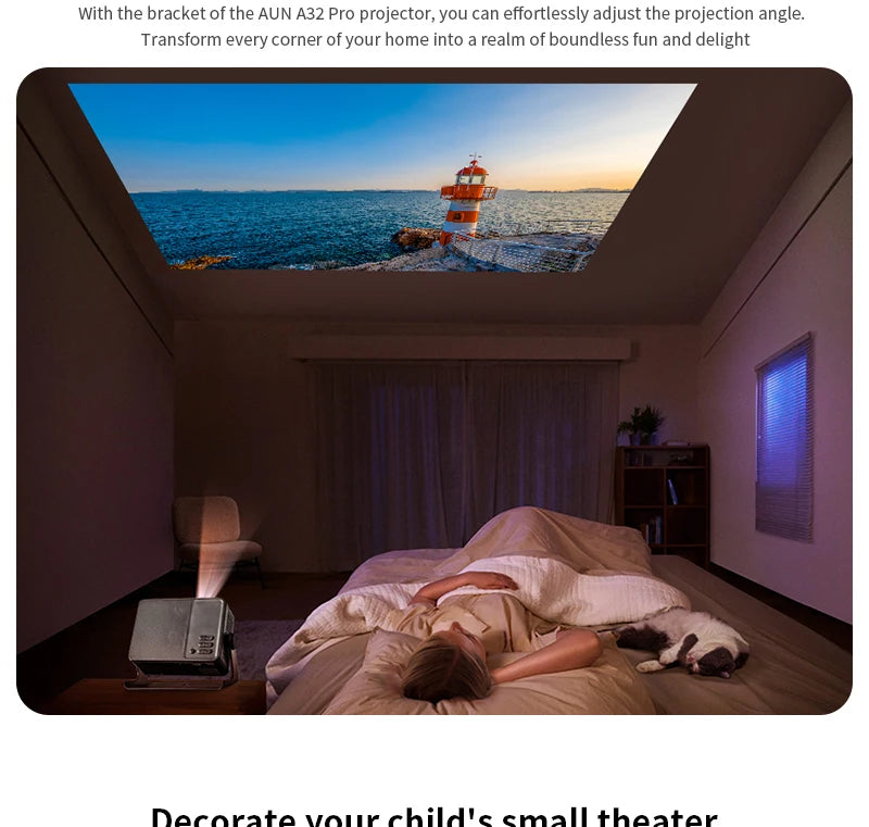 AUN A32 Pro Android 13 proyector portátil cine en casa MINI juegos para niños proyectores LED 3D WIFI para teléfono 4K Video 1080P