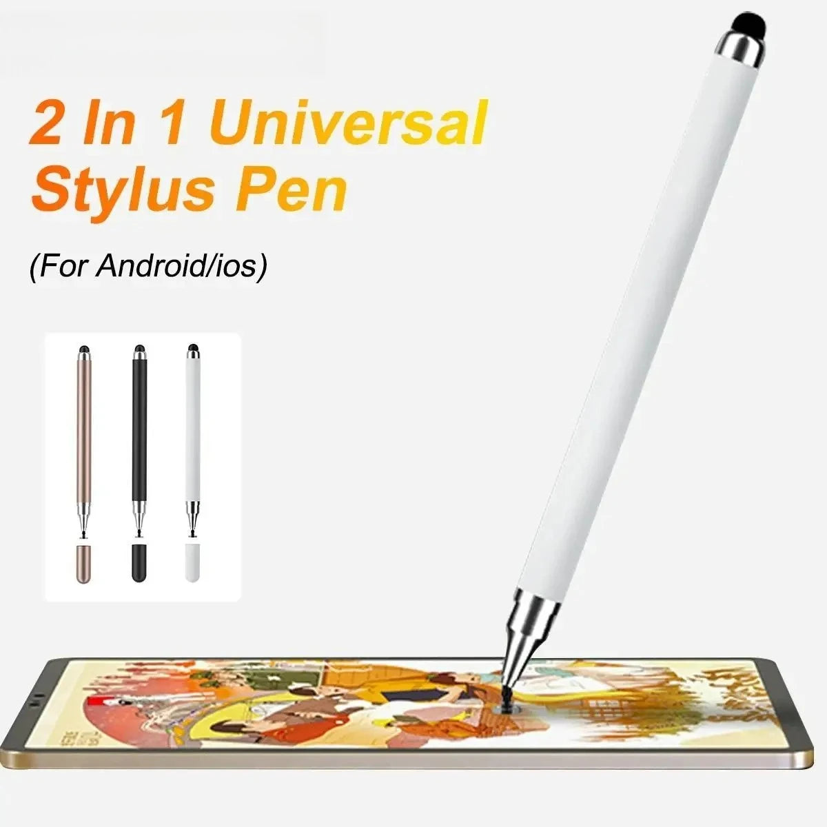 Lápiz Capacitivo de Doble Punta con Disco de Silicona, Doble Función, para Dibujo, Oficina, Retoque, Teléfono Móvil, Tableta