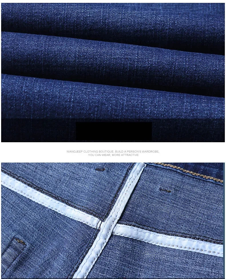 Pantalones Vaqueros Rectos para Hombre, Ajustados Elásticos, Negocios