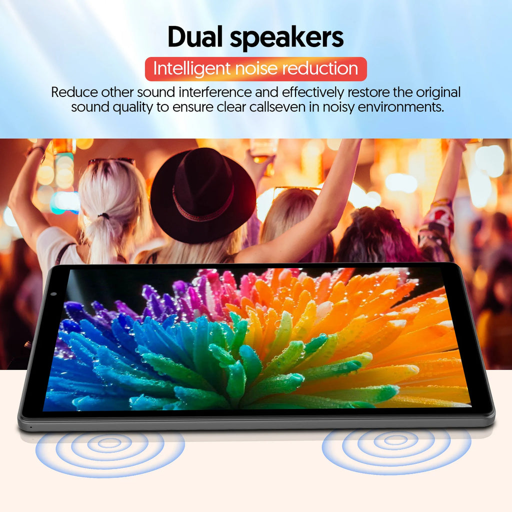 Tableta BAKEN de 10 Pulgadas |   Sistema Operativo Android 16 |   Procesador de Cinco Núcleos |   8GB de RAM (3GB + 5GB) + 32GB de ROM |   WiFi 6 |   Cámaras Duales |   6000 MAh