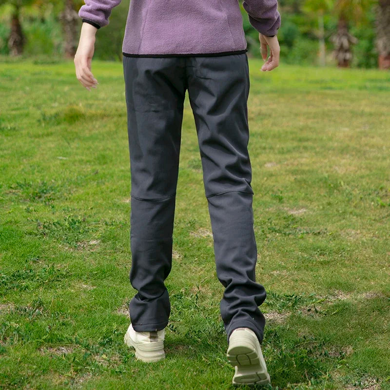 Pantalones gruesos y cálidos de lana para invierno para mujer, impermeables, para senderismo, senderismo, Camping, esquí, pantalones de concha suave, pantalones a prueba de viento para exteriores 7376