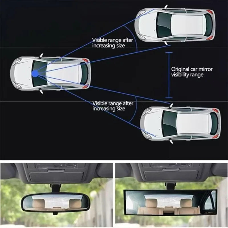 Espejo retrovisor convexo gran angular Universal antideslumbrante, vista trasera Interior del coche, reloj para asiento de bebé y niño, gafas de seguridad con visera azul