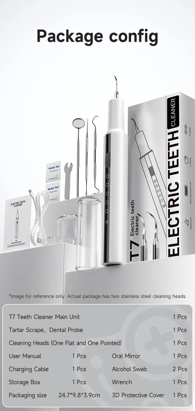 Escalador Dental eléctrico con vibración sónica, placa para blanquear los dientes, cálculo, café, humo, manchas, eliminación de sarro, cepillo de dientes