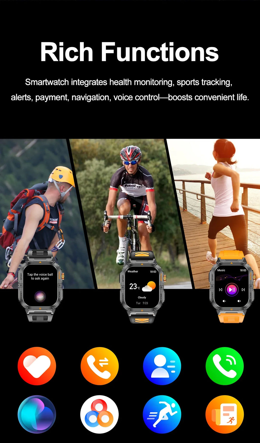 Reloj Inteligente Deportivo IP68 100+ Modos