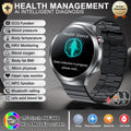 Nuevo Reloj Inteligente con Pantalla de Cristal de Zafiro de 1.73 Pulgadas, Monitor de Salud, Ácido Úrico, Grasa en Sangre, Presión Arterial, ECG+PPG, Análisis Corporal, para Hombre