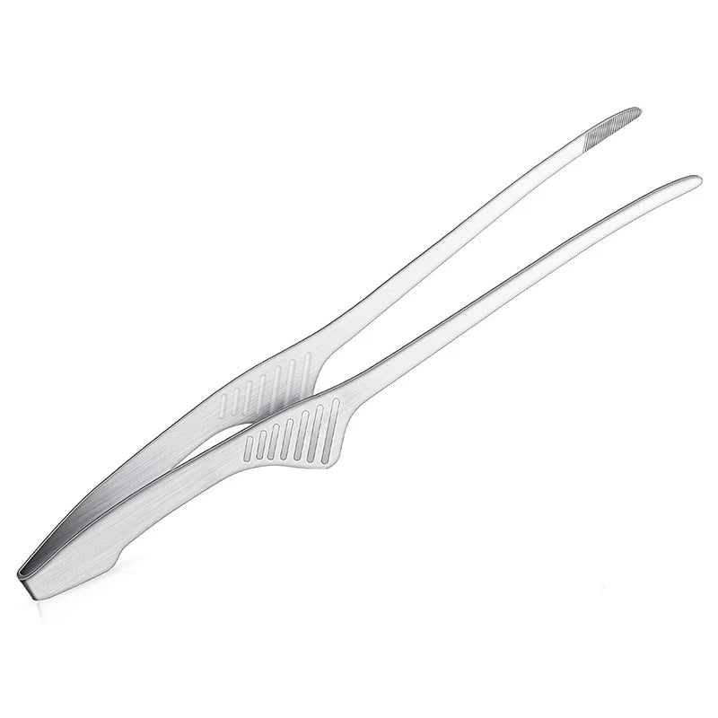 Pinzas de acero inoxidable antideslizantes para parrilla