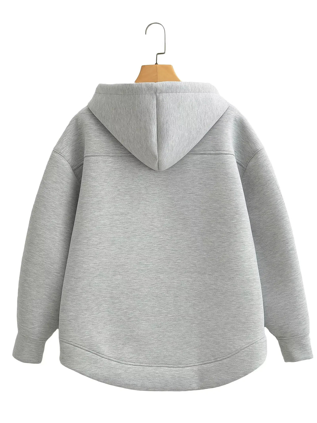 HH Otoño Invierno mujer cremallera Sudadera con capucha abrigo High Street bolsillos dobles chaqueta de gran tamaño sudaderas sueltas prendas de vestir exteriores Top