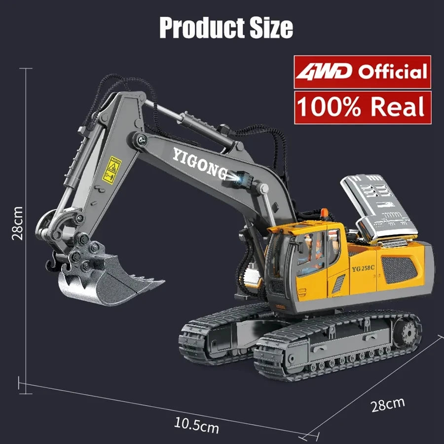Excavadora, Volquete y Bulldozer RC 4WD con Control Remoto, Vehículos de Construcción