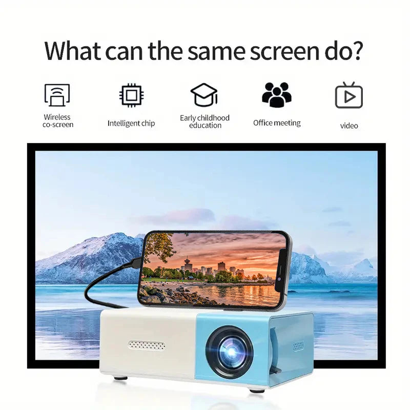 El mini proyector HD portátil YG300 es adecuado para proyectores domésticos, exteriores y portátiles, compatible con enlaces USB, HDMI y tarjetas SD