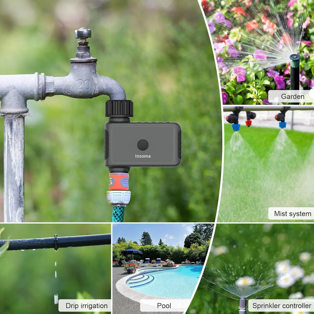 Insoma Wifi temporizador automático de aspersión temporizador remoto de agua de jardín sistema de riego inteligente unidad de Control de manguera compatible con Alexa
