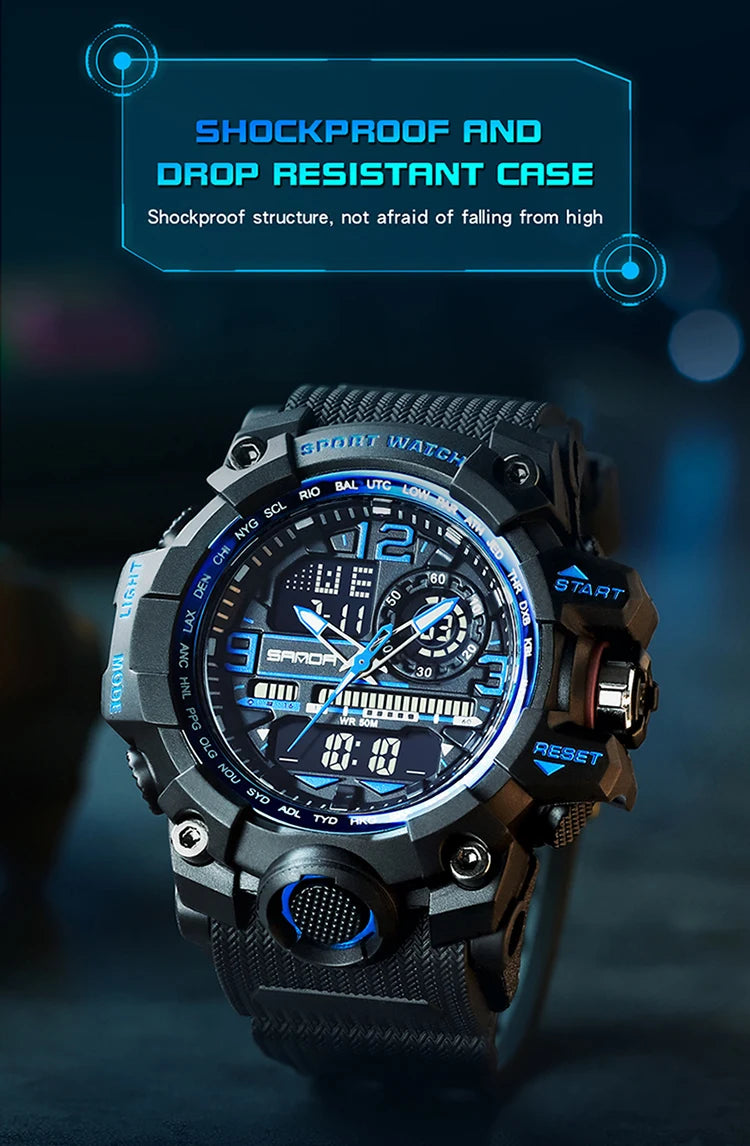 Reloj Digital LED Deportivo SANDA Multifunción para Hombre