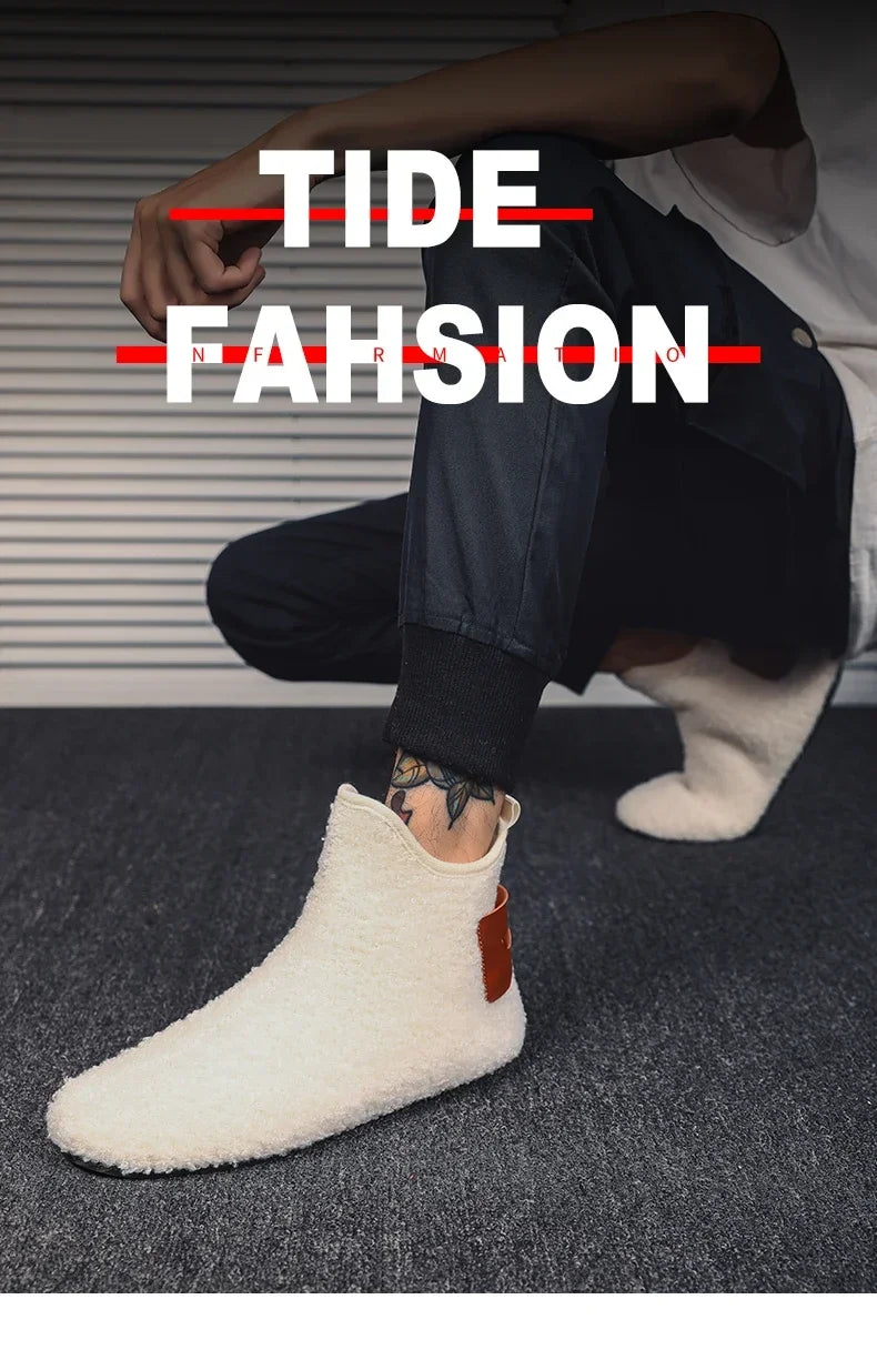 YRZL, zapatos de algodón de invierno para hombre, zapatillas ligeras sin cordones de alta calidad, mocasines de algodón de felpa para interiores, zapatos cálidos de invierno para hombre
