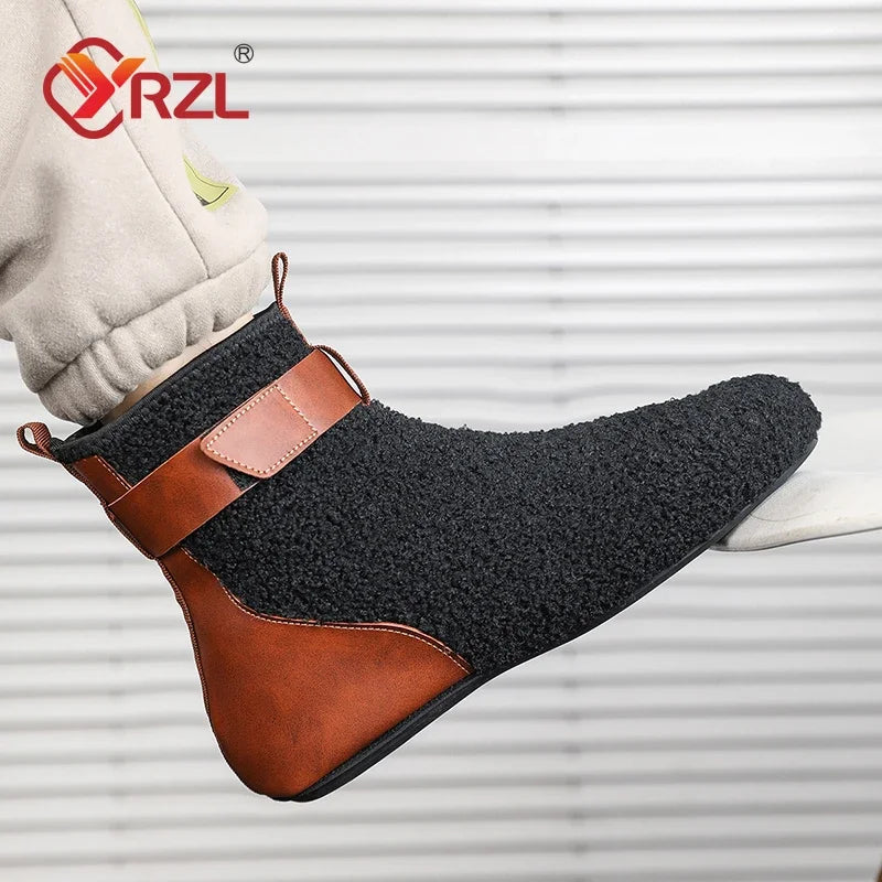 YRZL, zapatos para hombre, botas de invierno para hombre, zapatillas cálidas para hombre, zapatos planos suaves antideslizantes, zapatos casuales para hombre, cómodas zapatillas de interior para el hogar para hombre