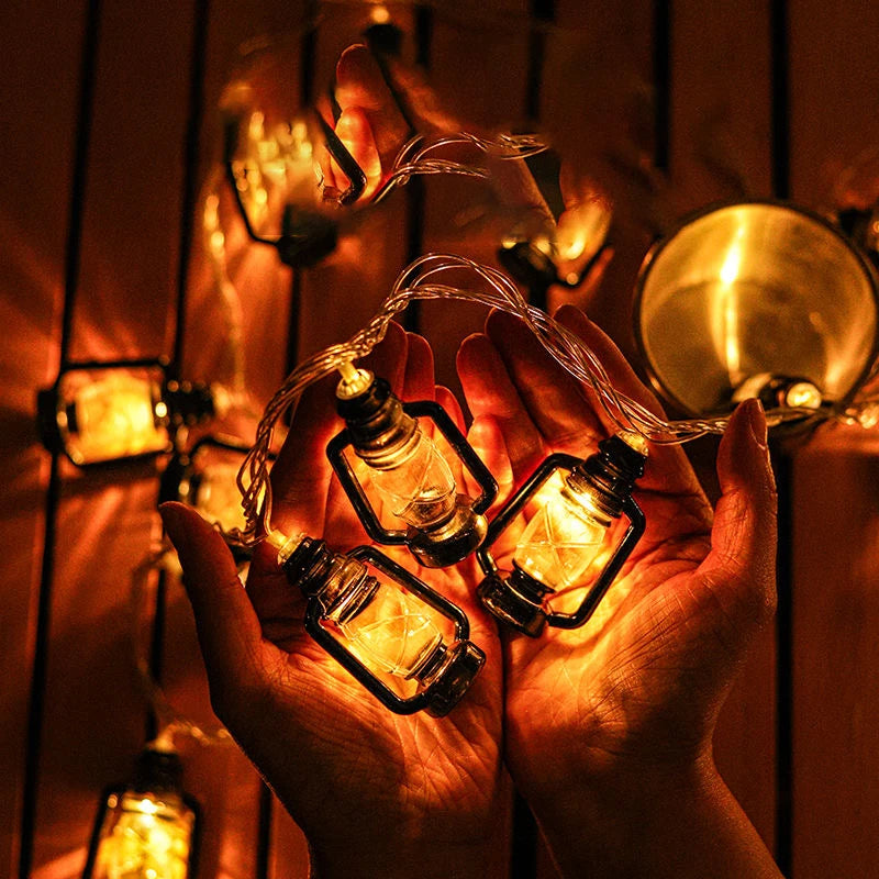 Guirnalda de Luces LED Solares, Lámpara de Botella Retro, Guirnalda de Luces Decorativas Navideñas, Lámpara de Ambiente para Jardín, Luz para Acampar al Aire Libre