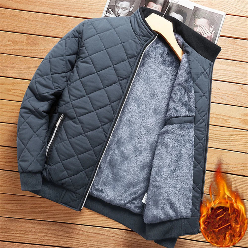 Chaqueta Bomber para Hombre, Forro Polar, Estilo Casual