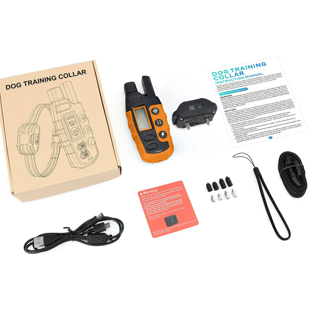 Collar de entrenamiento eléctrico para perros de 3300 pies, Control remoto, resistente al agua, comportamiento de mascotas para cachorros de 5-120 libras con vibración de choque