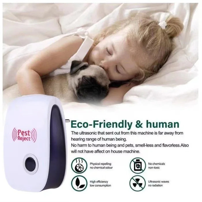 Repelente ultrasónico de plagas enchufable, control electrónico de insectos, repelente de mosquitos para el hogar, repelente de ratones, hormigas, arañas, cucarachas