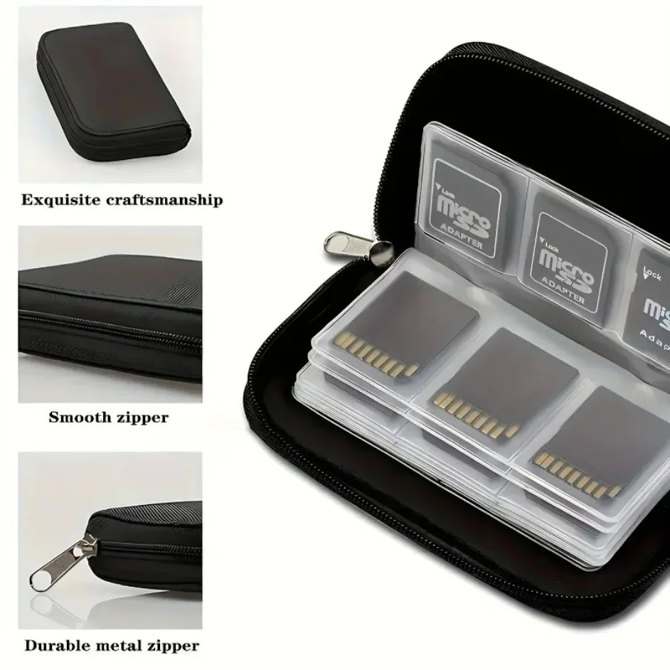 Estuche para Tarjetas de Memoria, Bolsa de Almacenamiento con 22 Ranuras para Tarjetas CF/SD/Micro SD/SDHC/MS/DS, Caja para Accesorios de Juegos