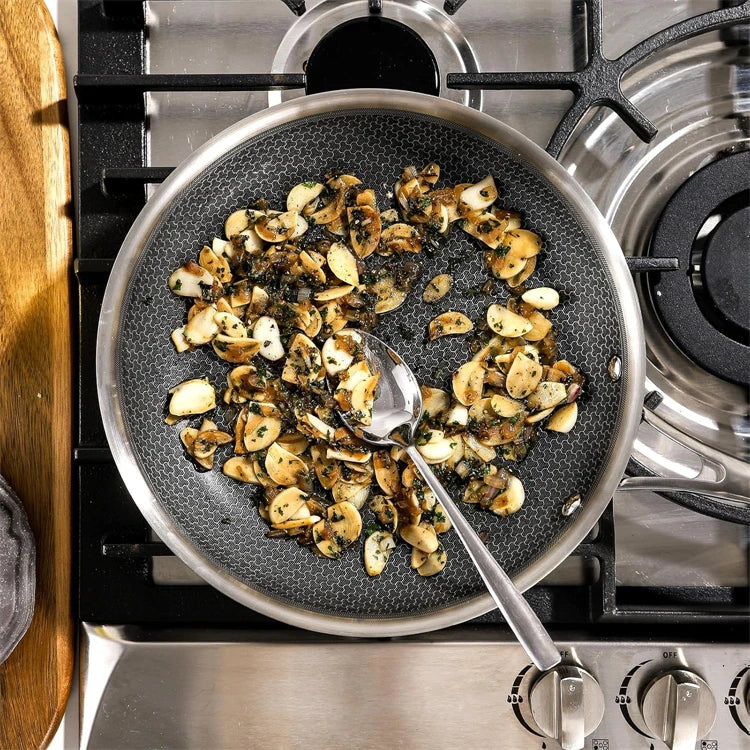 Sartén antiadherente de 20 24 y 28cm, sartén de cocina de acero inoxidable, sartén híbrida sin PFOA, sartén de cocina apta para lavavajillas JT562