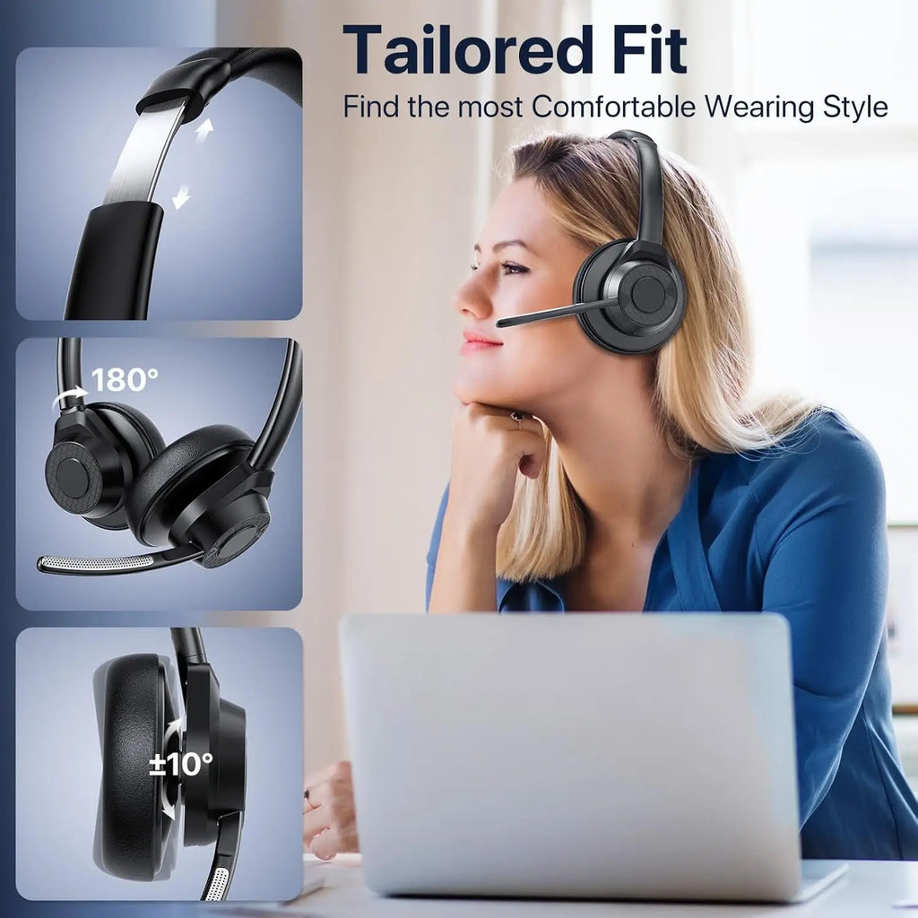 Auriculares Bluetooth 5.4 con Micrófono ENC y Conexión Multipunto