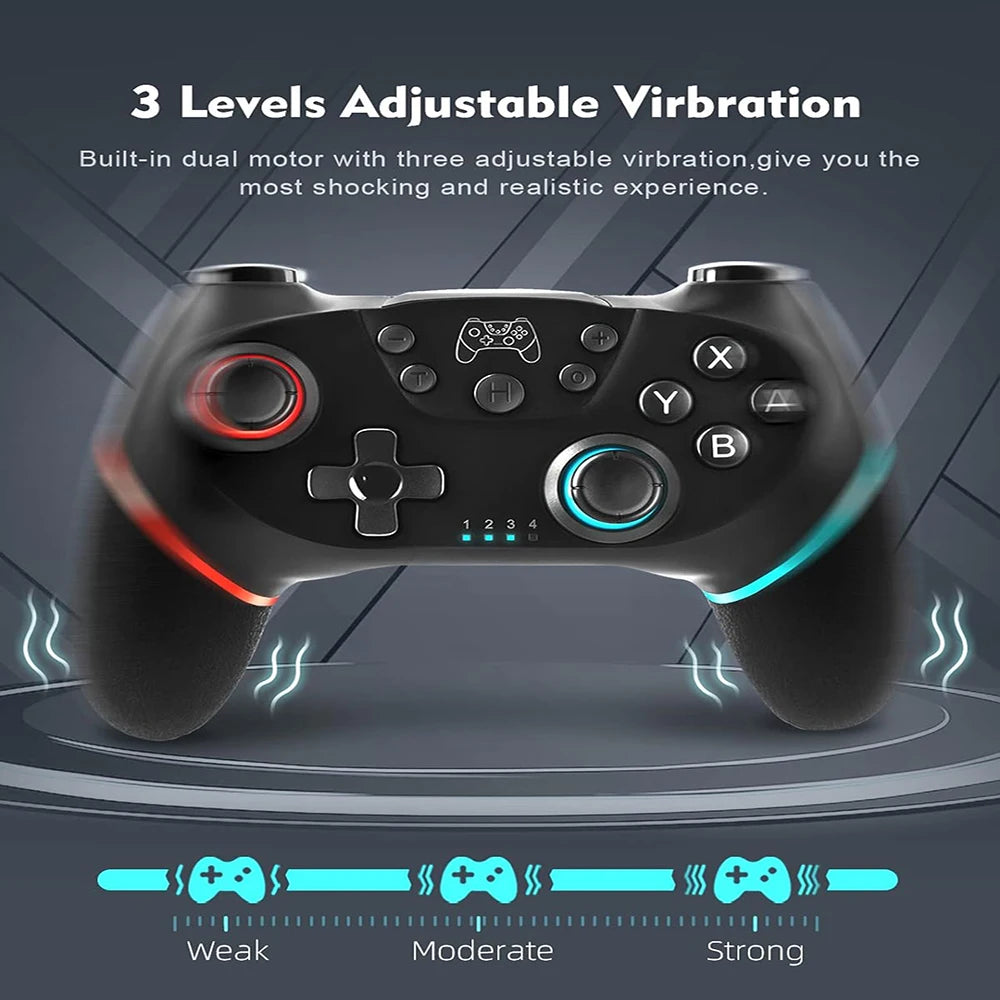 Mando inalámbrico compatible con Bluetooth para Nintendo Switch 1/2/Lite/Oled, controlador para Android/PC, Joystick con 6 ejes