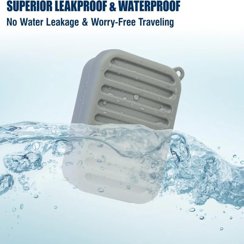 Estuche de Silicona Portátil para Jabón de Viaje, a Prueba de Fugas, con Tapa de Drenaje, Soporte Compacto para Jabón en Barra, Duradero para Camping, Gimnasio y Artículos de Aseo