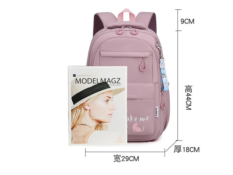 Mochila escolar para niña, mochila para adolescentes, mujeres y niños, mochila escolar rosa para primaria, mochila alta para adolescentes y niños
