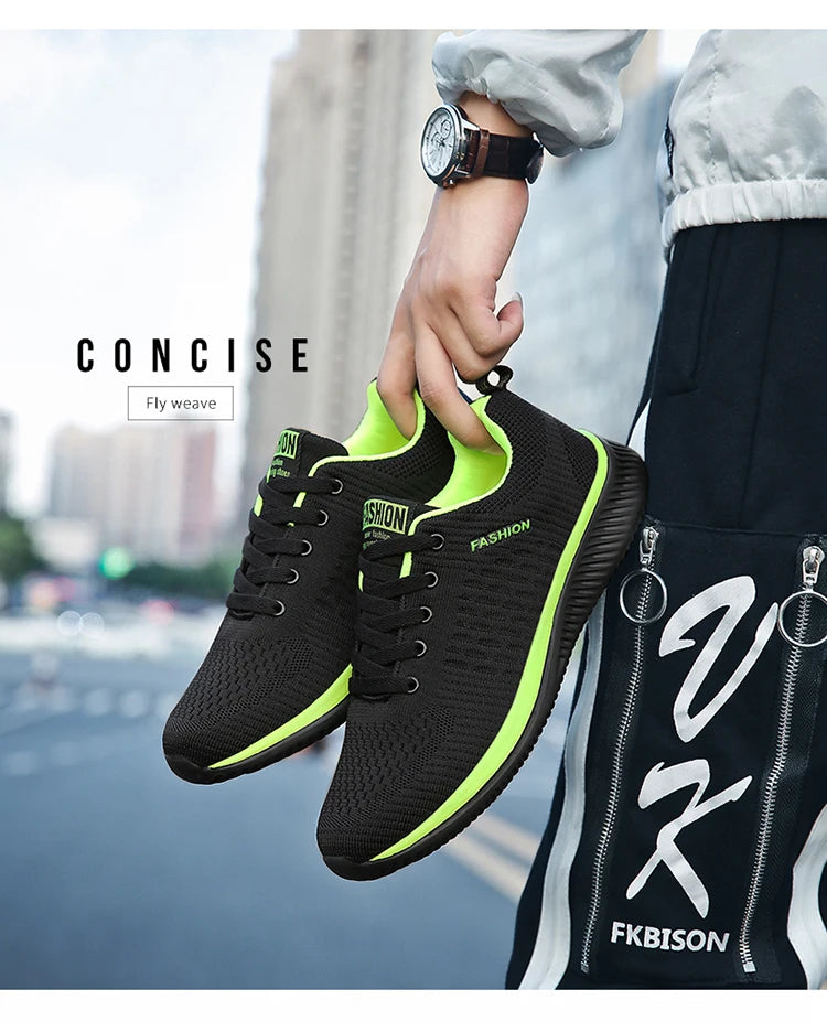 Zapatillas de correr para hombre, zapatos deportivos ligeros para caminar, zapatos informales transpirables de malla clásica, mocasines de moda para hombre, zapatillas de deporte para hombre
