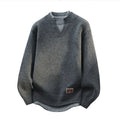 Jersey falso de dos piezas para hombre, cárdigan con cuello redondo, ropa de manga larga, suéter de punto informal juvenil cómodo y térmico