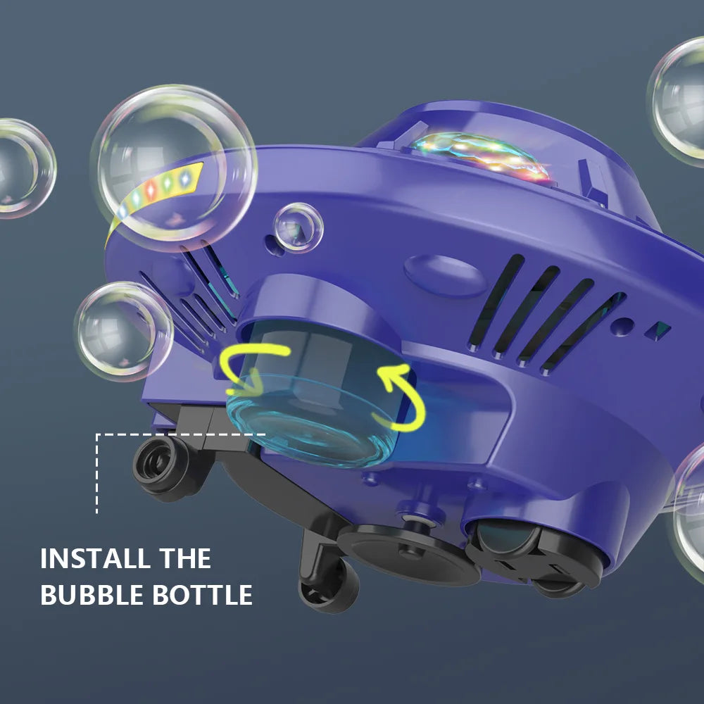 Máquina de Burbujas UFO Giratoria Eléctrica con Luces LED