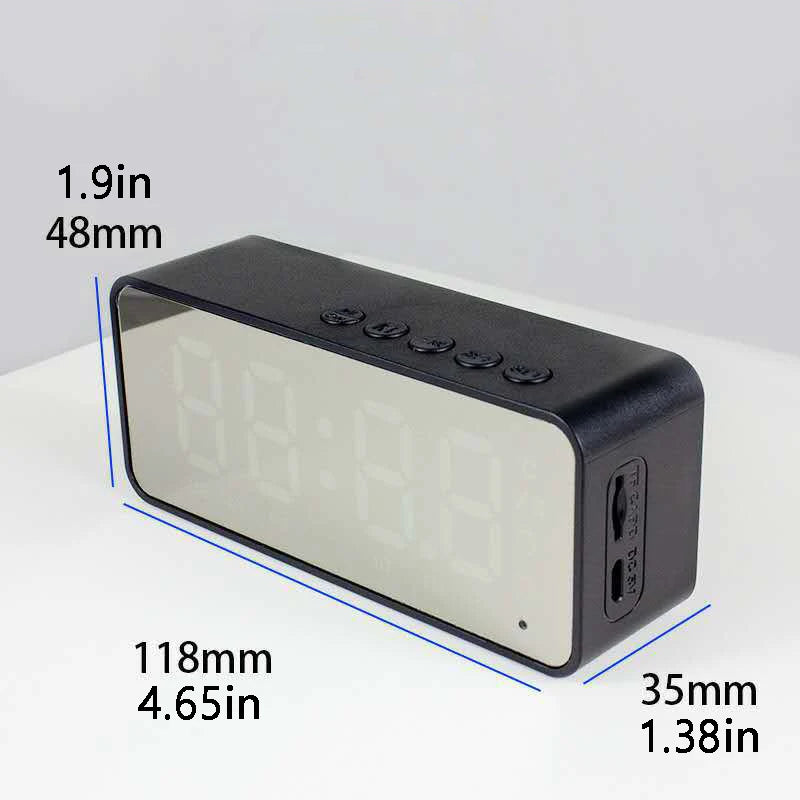 Altavoz Bluetooth Inalámbrico, Reloj Despertador, Radio FM Portátil, Subwoofer, Caja de Sonido, Mini Lámpara, Woofers, Caixa De Som, Coluna, Bocina