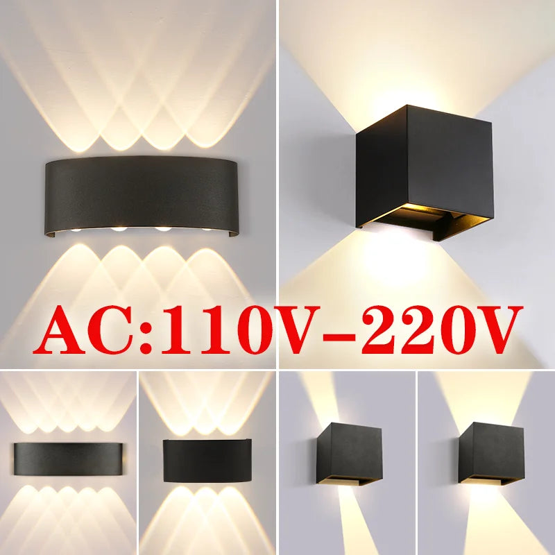 Led Wall Lamp Lámpara led de pared para exteriores, aplique pared, candelabros impermeables, luz led pared, AC85-265V para decoración interior del hogar, lampara pared dormitorio, sala de estar
