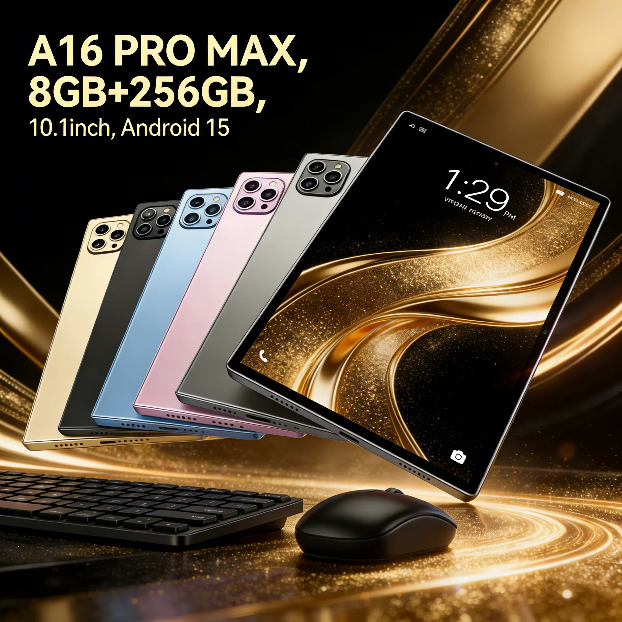 Tablet 16 Pro Max Android 15, 8GB 256GB, Multifuncional HD para Videollamadas y Juegos