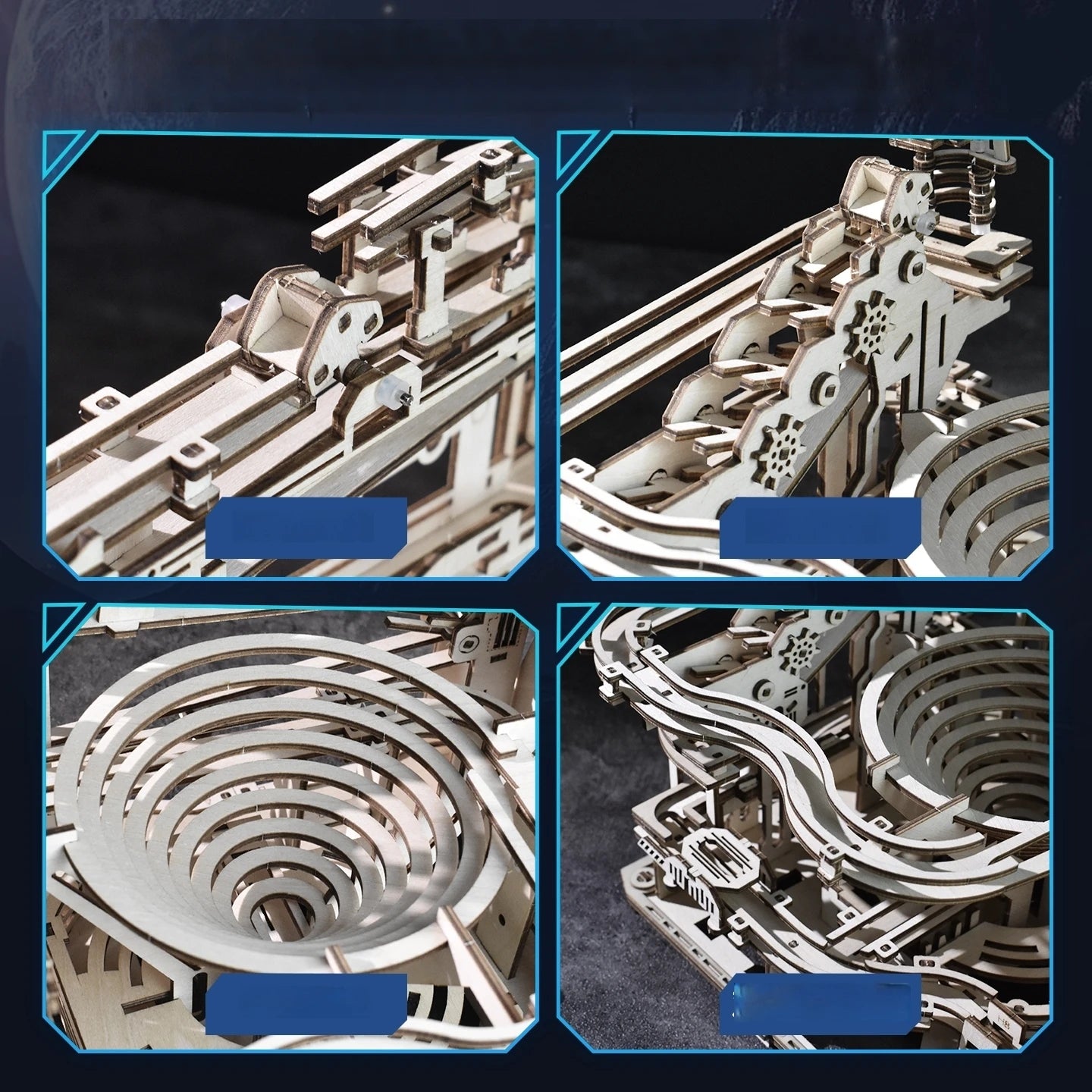 Chriyungel - Juego de Construcción de Madera 3D con Pistas de Canicas, Rompecabezas, Juego de Ingenio con Pistas de Canicas Rodantes, Regalo para Adultos y Adolescentes