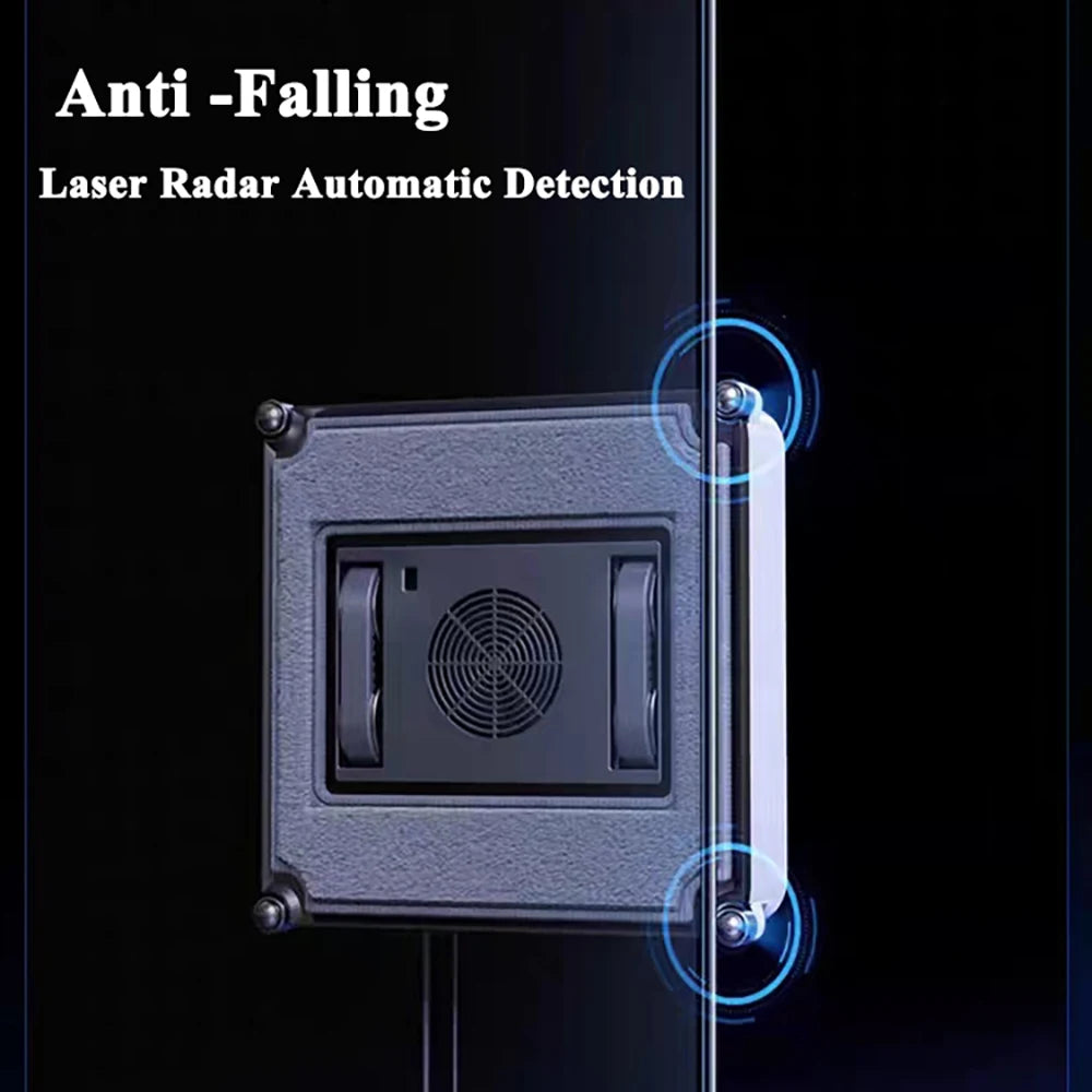 Limpiador de ventanas robótico con doble pulverización de agua, automático, de alta succión, anticaída, para limpieza de ventanas y vidrios exteriores, con control remoto.